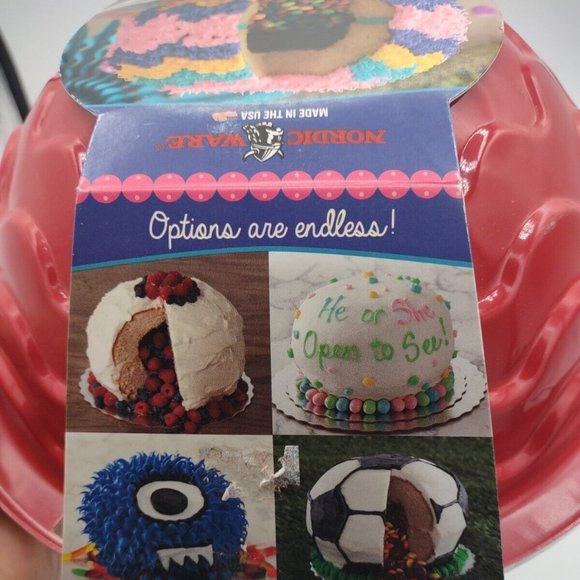 Nordic Ware Pinata Surprise Inner Filled Birthday Gender Reveal Cake Pan - Picture 2 of 6